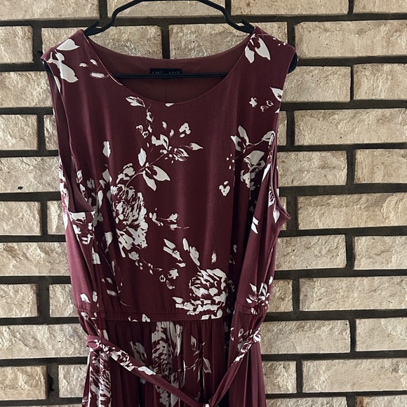 Lane Bryant Burgundy Floral Midi Dress - Picture 2 of 6